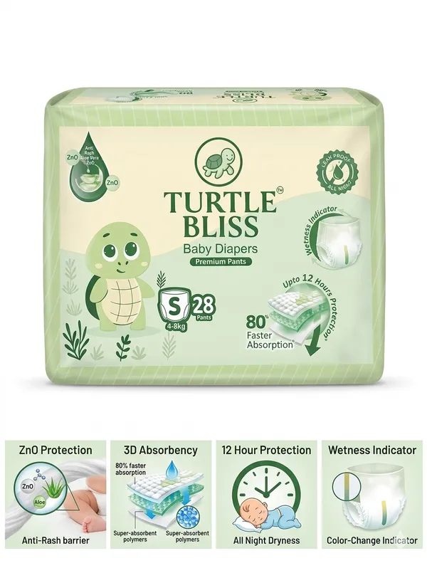 Turtle_Bliss_Premium_Pant_Style_Baby_Diapers_Small(S),_28_Count,_4-8_kg,_Leak_Proof_Diapers_|_Super_Soft_Gentle_Fit_|_Skin_Friendly_with_Aloevera_&_ZNO_(Small,_Pack_of_1)