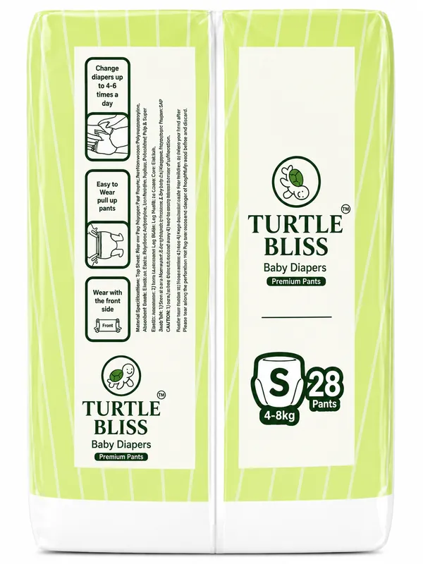 Turtle_Bliss_Premium_Pant_Style_Baby_Diapers_Small(S),_28_Count,_4-8_kg,_Leak_Proof_Diapers_|_Super_Soft_Gentle_Fit_|_Skin_Friendly_with_Aloevera_&_ZNO_(Small,_Pack_of_1)