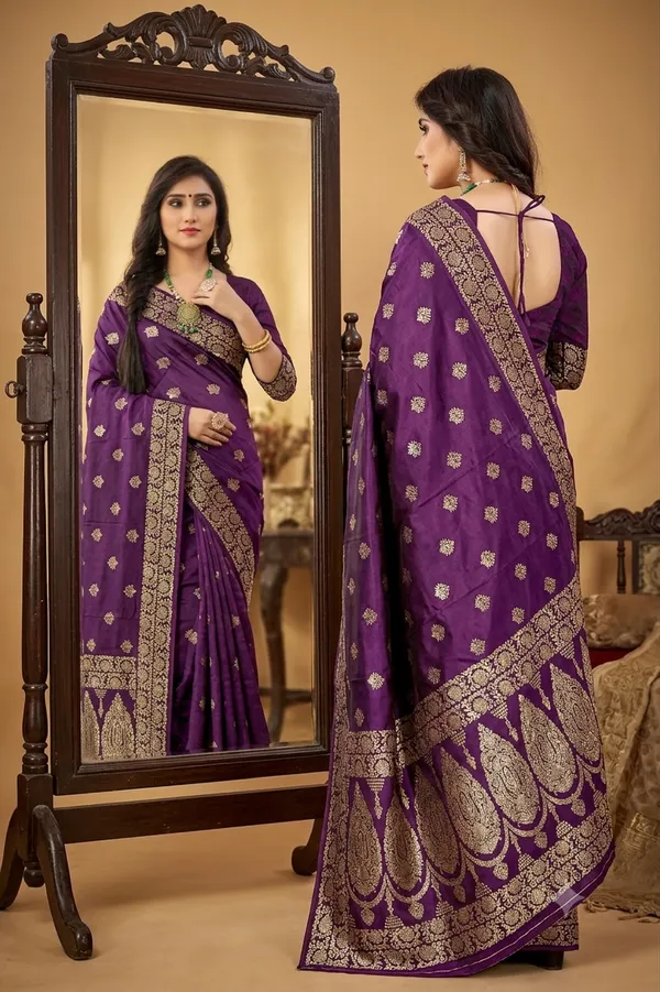 Stylish_Premium_Jacquard_Saree_With_Rich_Wine_Finish_Default_Title