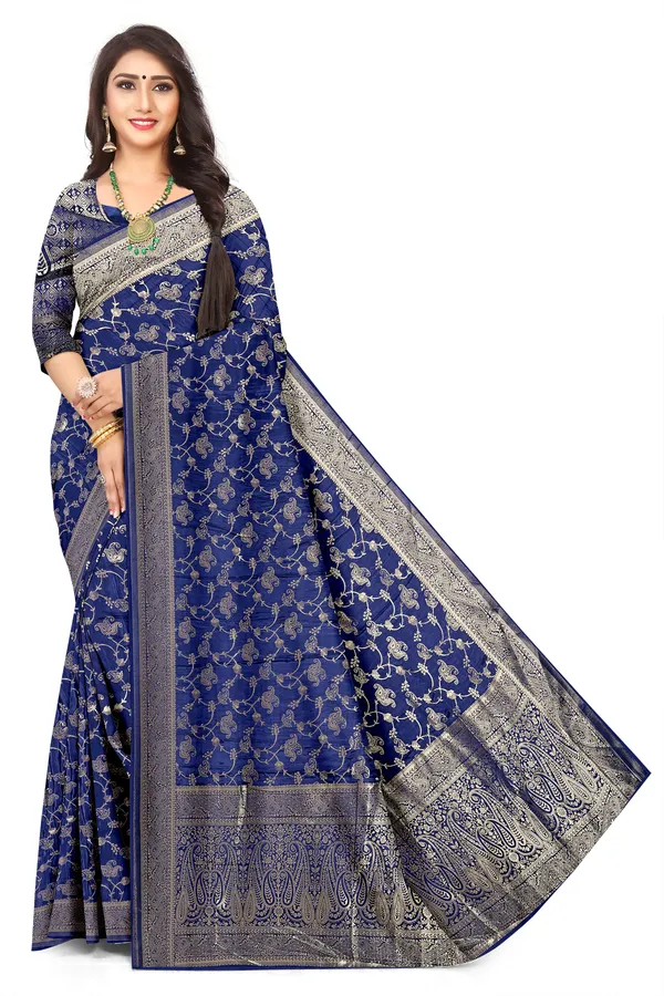 Signature_Navy_Blue_Soft_Silk_Viscose_Banarasi_Jacquard_Collection_Saree_Default_Title