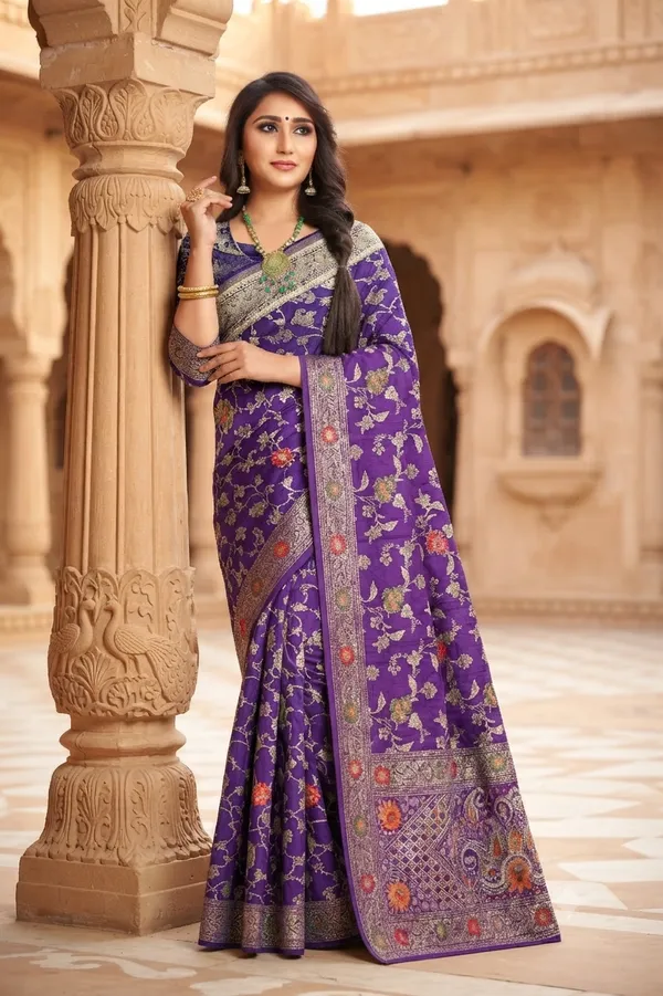 Purple_Royal_Occasion_Wear_Jacquard_With_Meenakari_Work_Saree_Default_Title