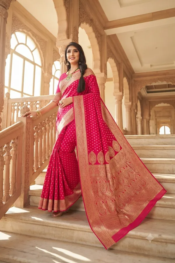 Dark_Rani_Designer_Viscose_Banarasi_Zari_Border_Saree_Default_Title
