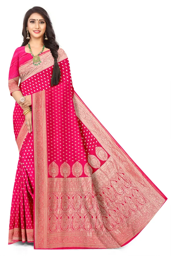 Dark_Rani_Designer_Viscose_Banarasi_Zari_Border_Saree_Default_Title