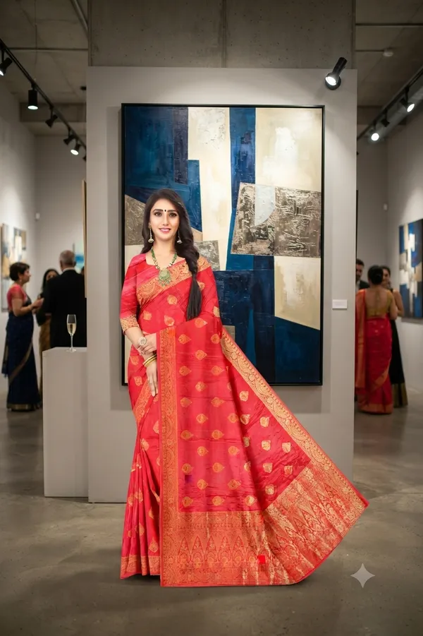 Bridal_Collection_Premium_Red_Colour_Viscose_Jacquard_Silk_Saree_Default_Title