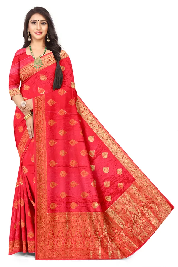 Bridal_Collection_Premium_Red_Colour_Viscose_Jacquard_Silk_Saree_Default_Title