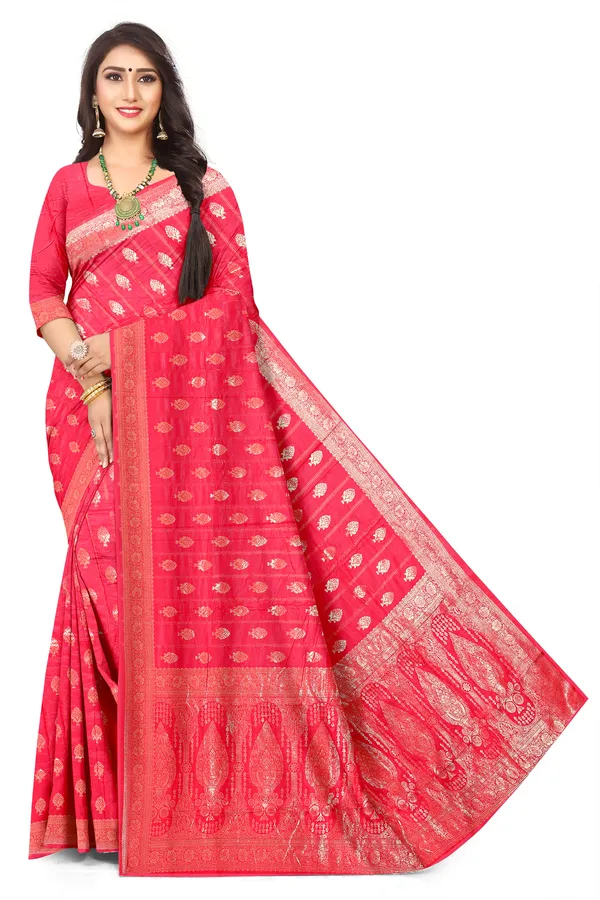 Grand_Festive_Red_Colour_Jacquard_Silk_Saree_With_Rich_Pallu_Default_Title