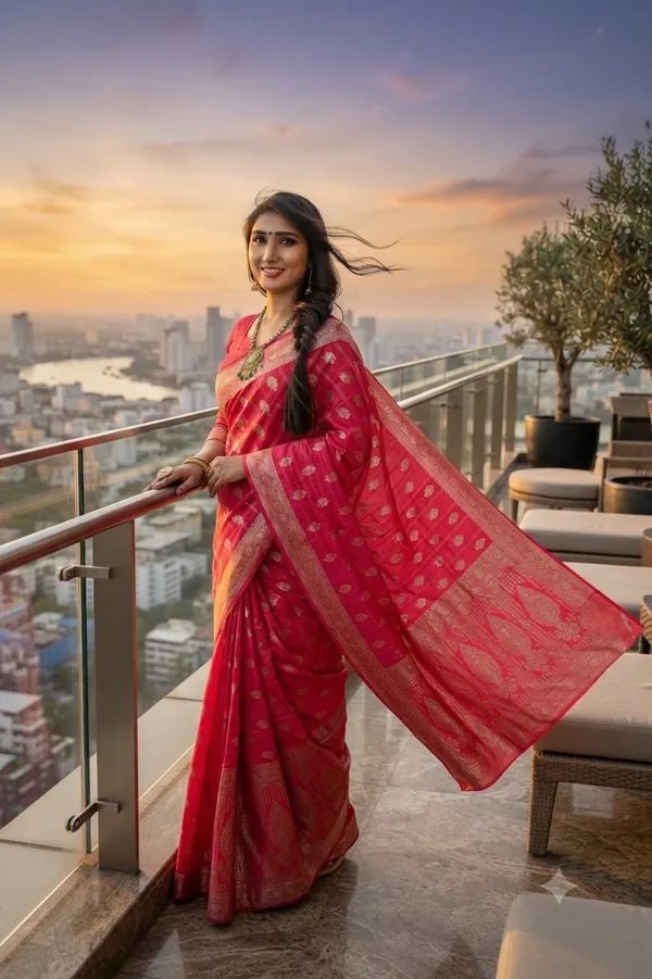 Grand_Festive_Red_Colour_Jacquard_Silk_Saree_With_Rich_Pallu_Default_Title