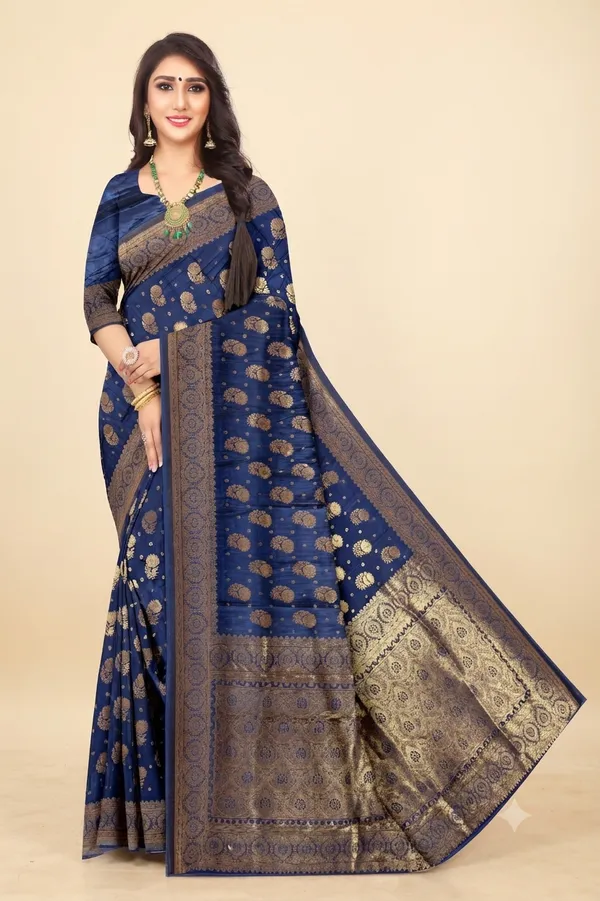 Modern_Designer_Navy_Blue_Jacquard_Silk_Saree_For_Women_Default_Title