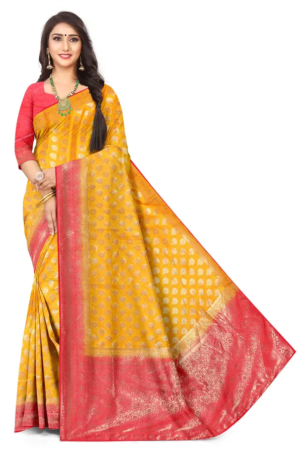 Rich_Jacquard_Weaving_Saree_With_Luxurious_Finish_Yellow_Body_With_Red_Palav_With_Swarovski_Work_For_Women_Default_Title