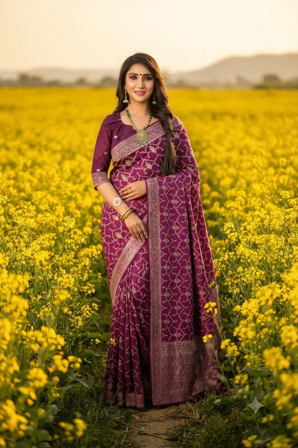Signature_Banarasi_Dark_Wine_Viscose_Jacquard_Collection_Saree_Default_Title