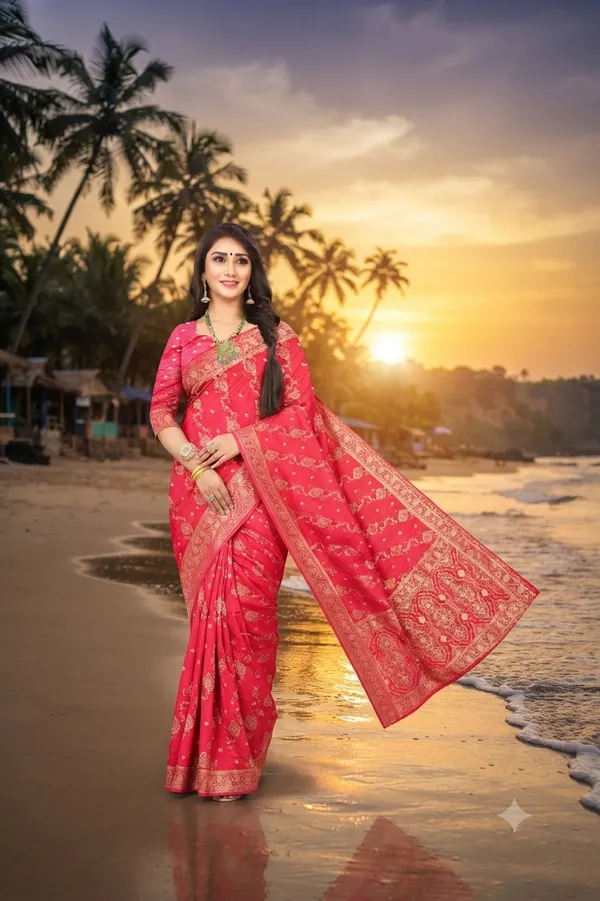 Heritage_Red_Colour_Viscose_Satin_Banarasi_Jacquard_Saree_Default_Title