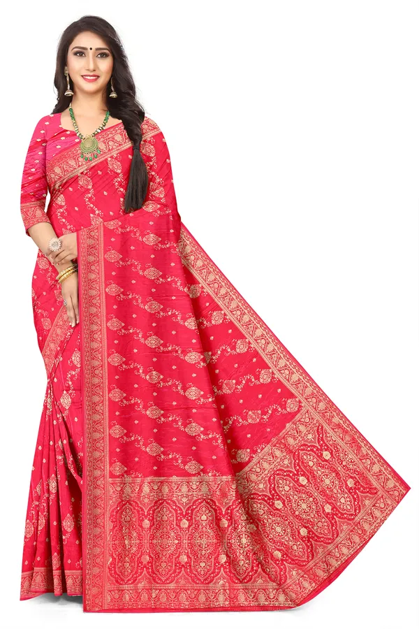 Heritage_Red_Colour_Viscose_Satin_Banarasi_Jacquard_Saree_Default_Title
