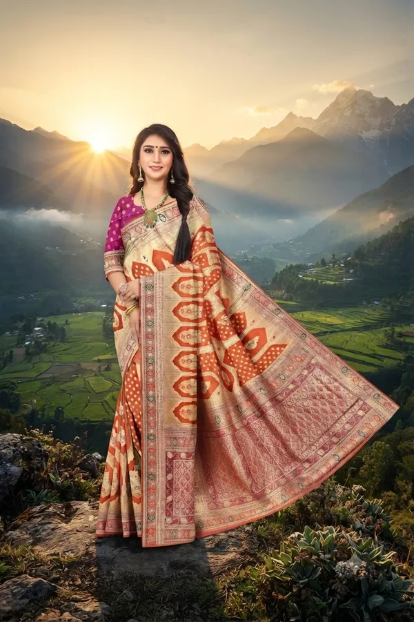 Contemporary_Woven_Organza_With_Meenakari_Work_Jacquard_Party_Wear_Saree_Default_Title