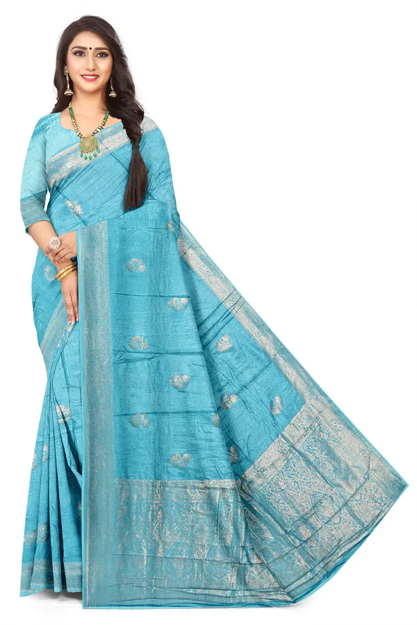 Sky_Blue_Premium_Viscose_Jacquard_Saree_With_Rich_Woven_Zari_Border_Default_Title