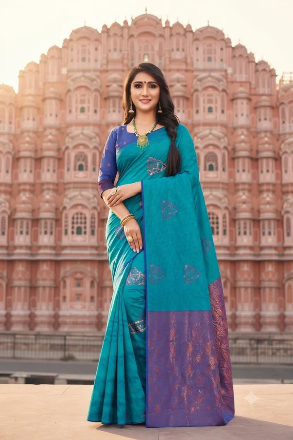 South_Indian_Kanjivaram_Style_Jacquard_Saree_Rich_Woven_Pattern_Default_Title