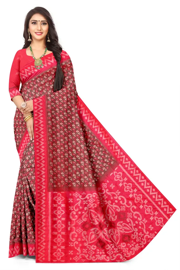 Geometric_Ikat_Pochampally_South_Indian_Saree_Ethnic_Wear_Default_Title