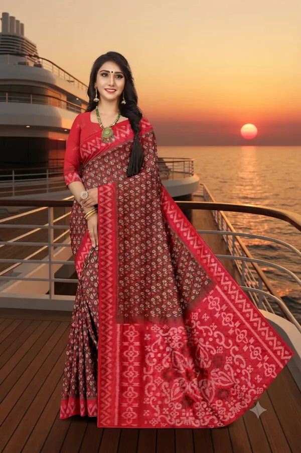 Geometric_Ikat_Pochampally_South_Indian_Saree_Ethnic_Wear_Default_Title