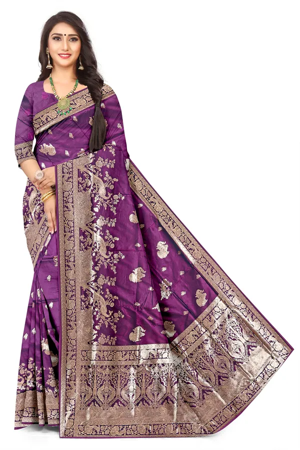 Premium_Wedding_Wine_Colour_Peacock_Jacquard_Saree_Default_Title
