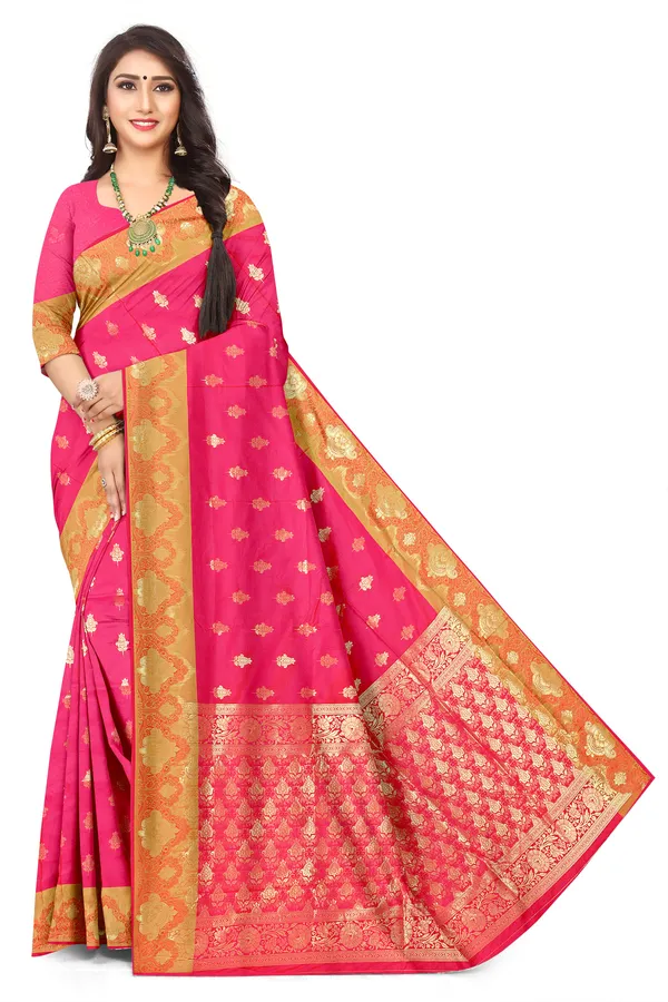 Graceful_Jacquard_Banarasi_Style_Red_Colour_Saree_For_Women_Default_Title