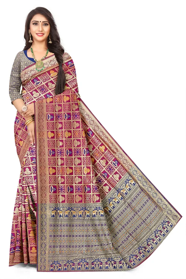 Minimalist_Jacquard_Weaving_Kota_Patola_Saree_For_Everyday_Elegance_Default_Title