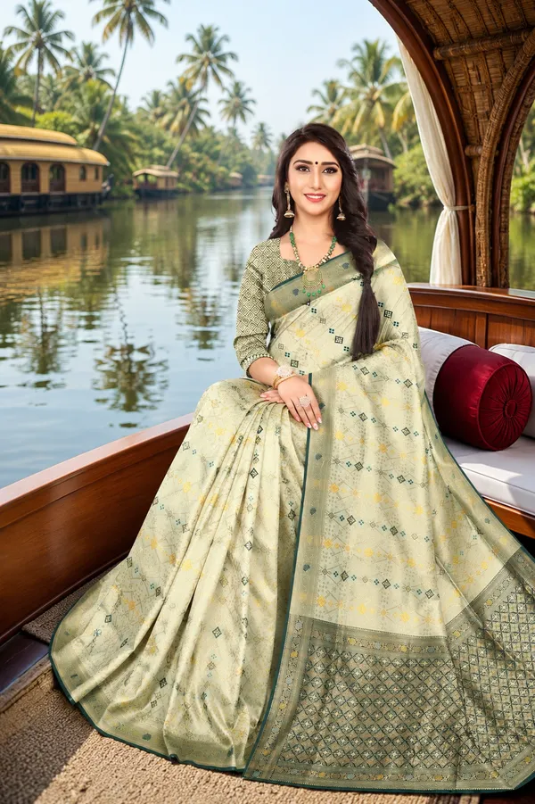 Rich_Woven_Pista_Dark_Green_Banarasi_Silk_Saree_Default_Title