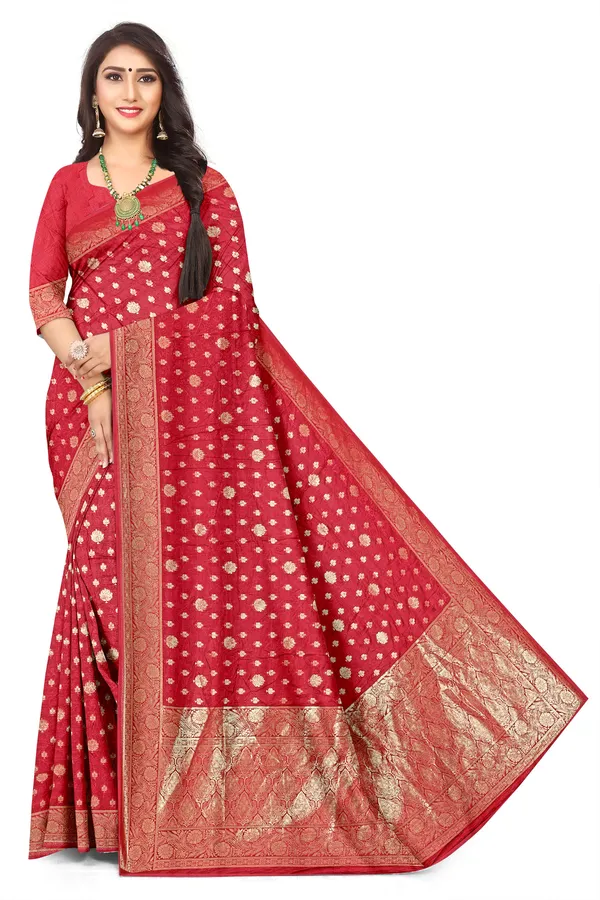 Luxe_Viscose_Satin_Jacquard_Saree_With_Intricate_Weave_Default_Title