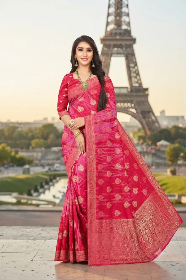 Classic_Pink_Colour_Viscose_Gaji_Silk_Jacquard_Saree_Default_Title