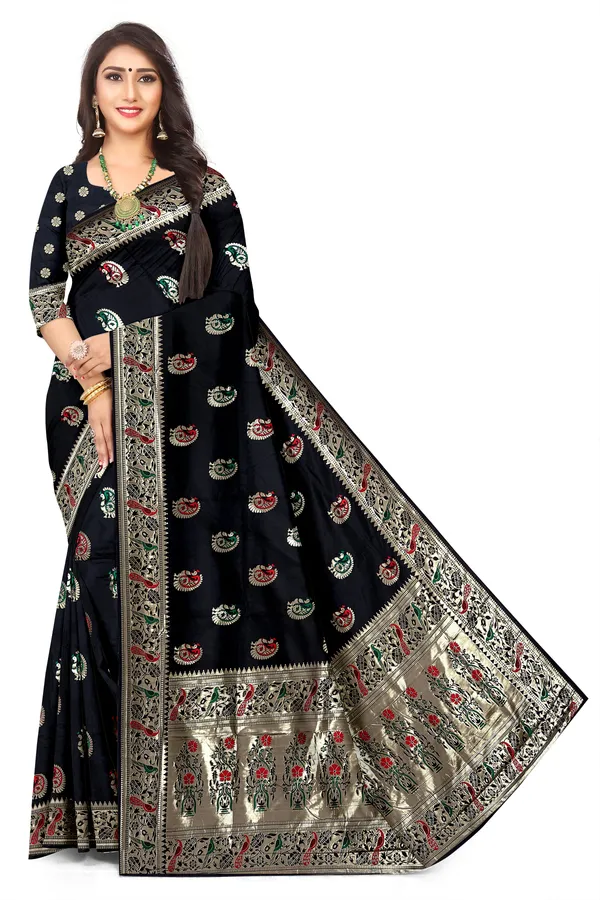 Timeless_Black_Colour_Paithani_Jacquard_Silk_Saree_Default_Title