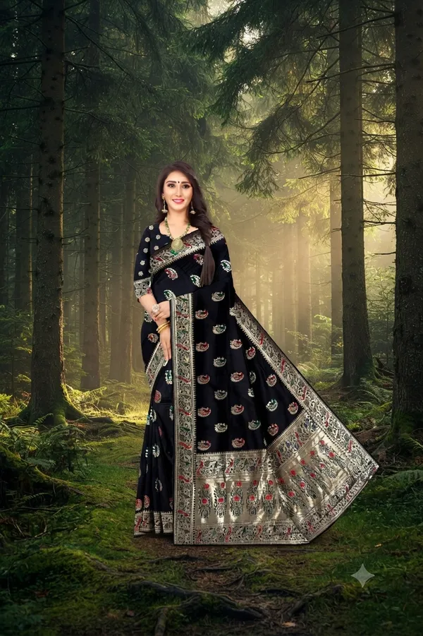 Timeless_Black_Colour_Paithani_Jacquard_Silk_Saree_Default_Title