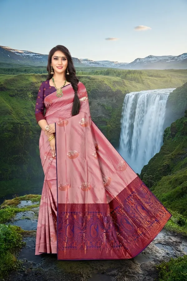 Rose_Gold_Colour_Woven_Top_Dyed_Jacquard_Saree_Default_Title