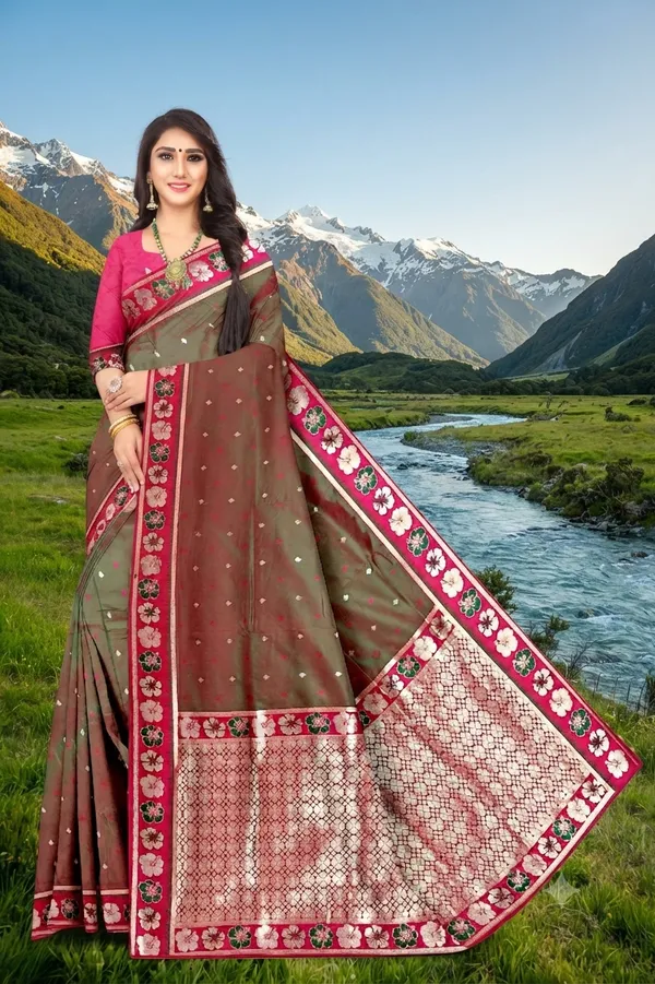 Designer_Flower_Motif_Jacquard_Saree_Default_Title
