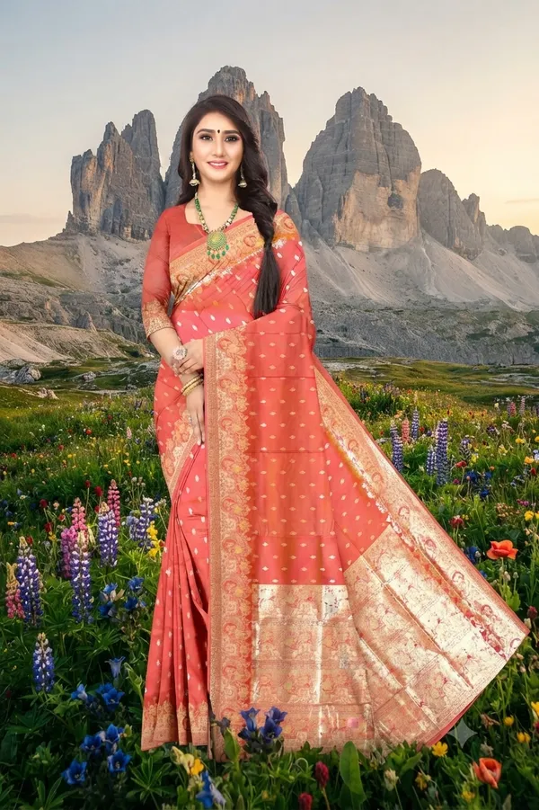 Grand_Wedding_Orange_Colour_Jacquard_Silk_Saree_Default_Title
