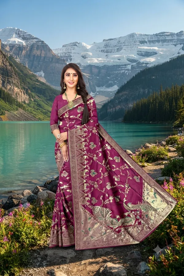 Premium_Wedding_Wear_Peacock_Jacquard_Saree_Default_Title