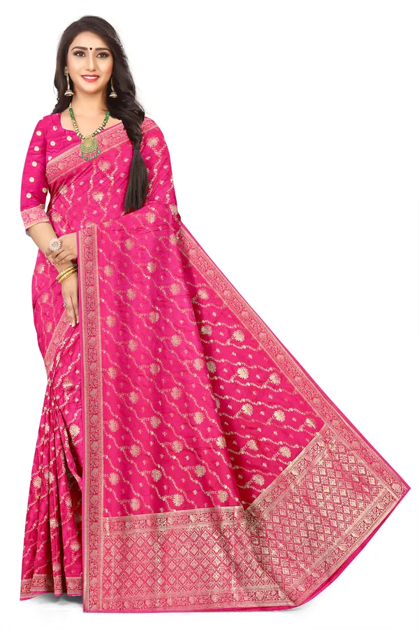 Rich_Jacquard_Nylon_Satin_Weaving_Saree_With_Luxurious_Finish_Default_Title
