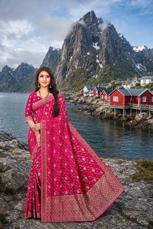 Rich_Jacquard_Nylon_Satin_Weaving_Saree_With_Luxurious_Finish_Default_Title