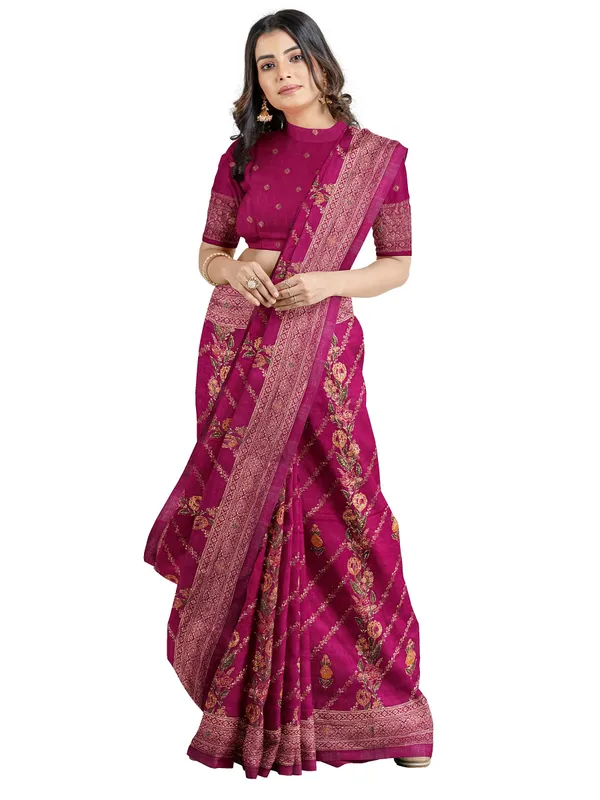 Rani_Viscose_Jacquard_Saree_With_Straight_Meenakari_Patta_Heavy_Meenakari_Work_Default_Title