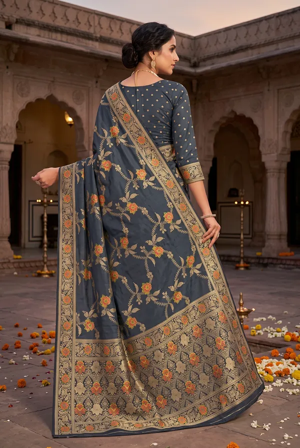 Navy_Dark_Blue_Viscose_Banarasi_Jacquard_Saree_Meenakari_Floral_Work_Default_Title