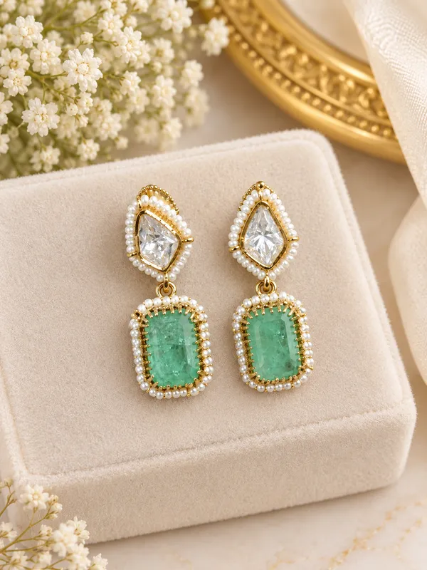 Green_Stone_Drop_Earrings_For_Women