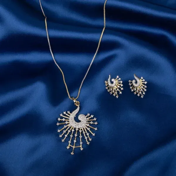 Silver_Cubic_Zirconia_Sparkling_Stone_Necklace_Earrings_Jewellery_Set_For_W