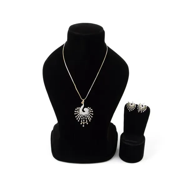 Silver_Cubic_Zirconia_Sparkling_Stone_Necklace_Earrings_Jewellery_Set_For_W