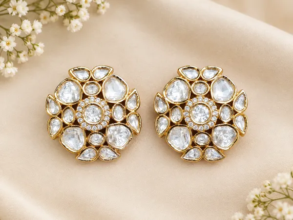 Gold_Tone_Crystal_Stud_Earrings_For_Women