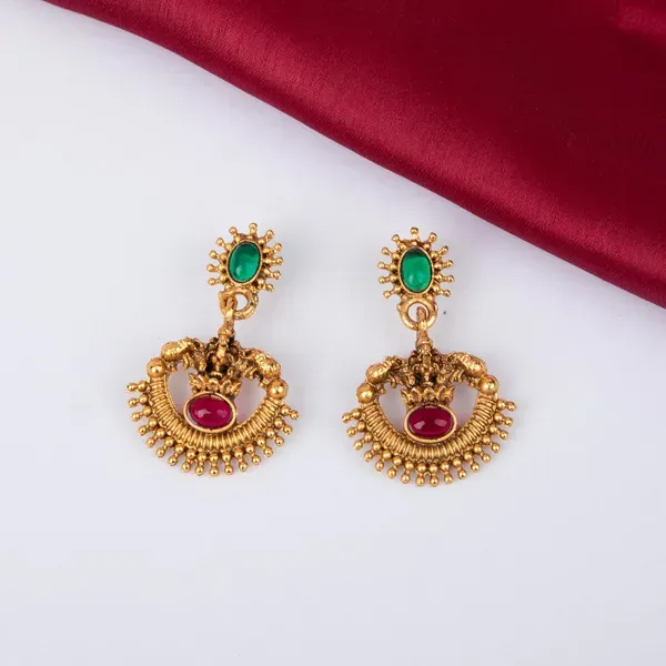 Gold_Plated_Green_Maroon_Stone_Half_Moon_Necklace_Earrings_Set_For_Women_More