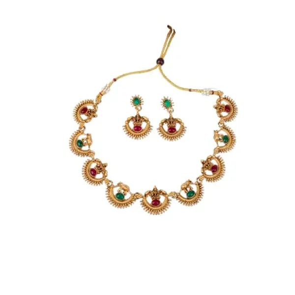 Gold_Plated_Green_Maroon_Stone_Half_Moon_Necklace_Earrings_Set_For_Women_More