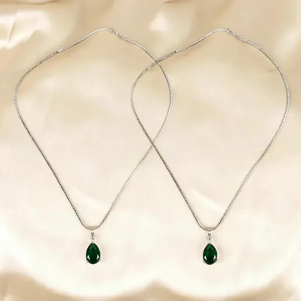 Green_Teardrop_Gemstone_Gold_Tone_Pendant_Necklace_For_Women_Pack_Of_2