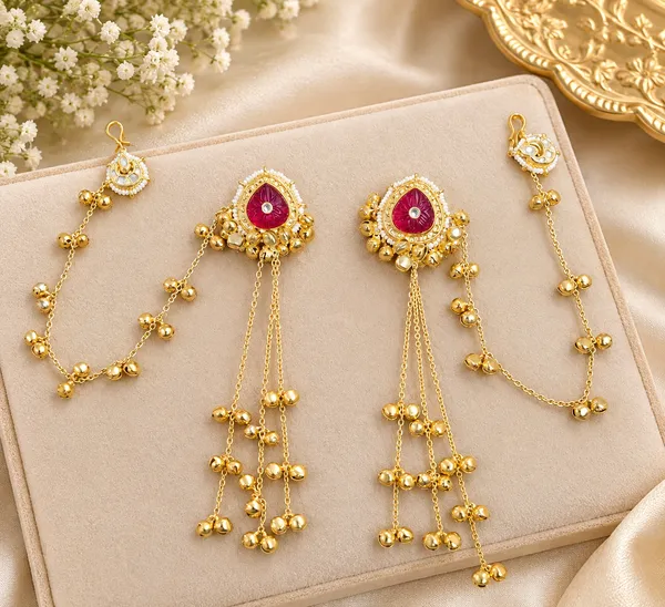 Gold_Tone_Stone_Studded_Ear_Chain_Earrings_For_Women