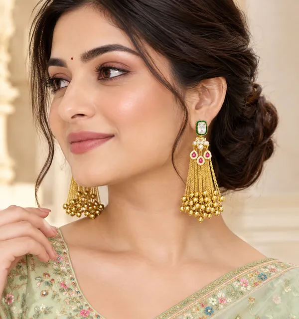 Gold_Tone_Kundan_Style_Tassel_Earrings_For_Women