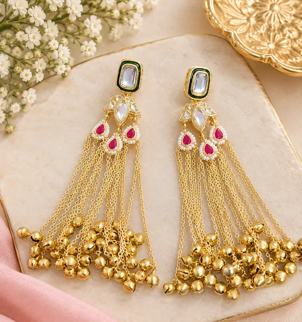 Gold_Tone_Kundan_Style_Tassel_Earrings_For_Women