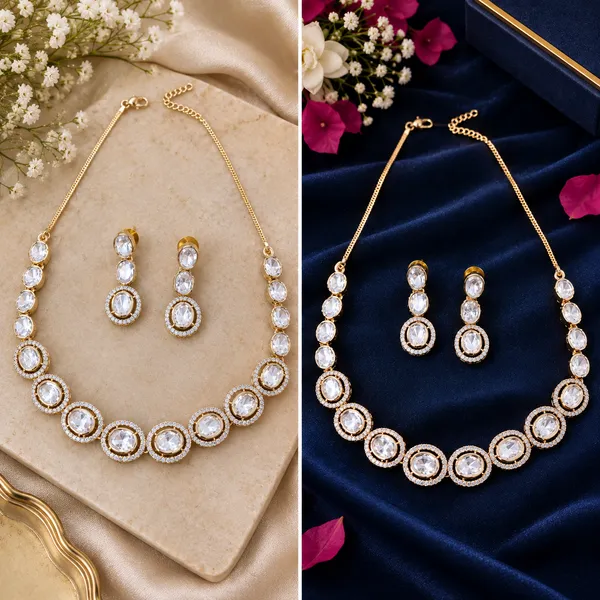 Gold-Tone_Crystal_Necklace_And_Earrings_Set_for_Women