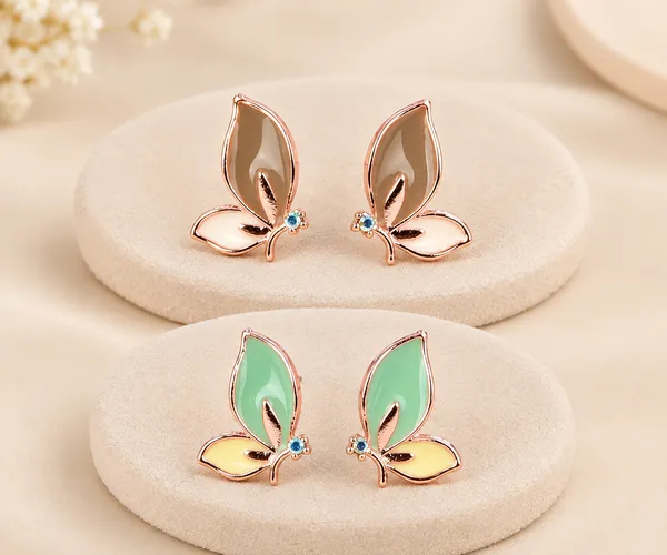 Brown_&_Cream_Multicolor_Crystal_Rose_Gold_Butterfly_Earrings_For_Women_-_Pack_of_2
