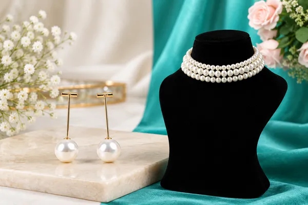 Silver_Pearl_Gold_Bar_Minimal_Long_Drop_Earrings_And_White_Pearl_Multi_Layer_Choker_Necklace_For_Women_-_Pack_of_2
